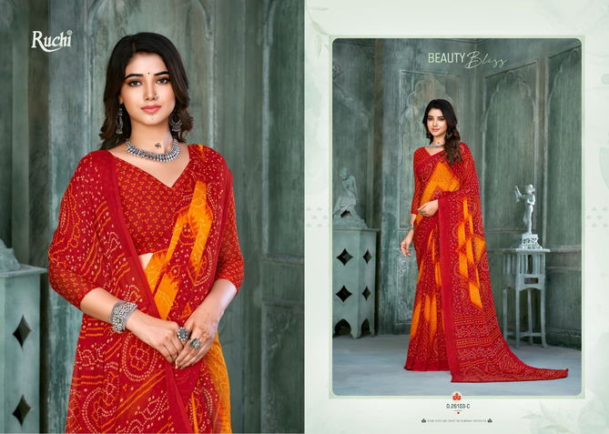 Star Chiffon 131 Bandhani Printed Daily Wear Sarees Catalog